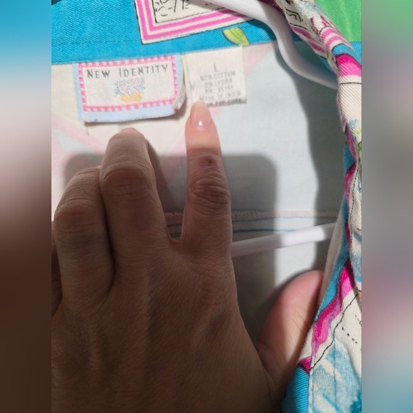 New Identity Large Tropical Print Women's Jacket EUC PTP 20 Length 21 - Picture 3 of 3